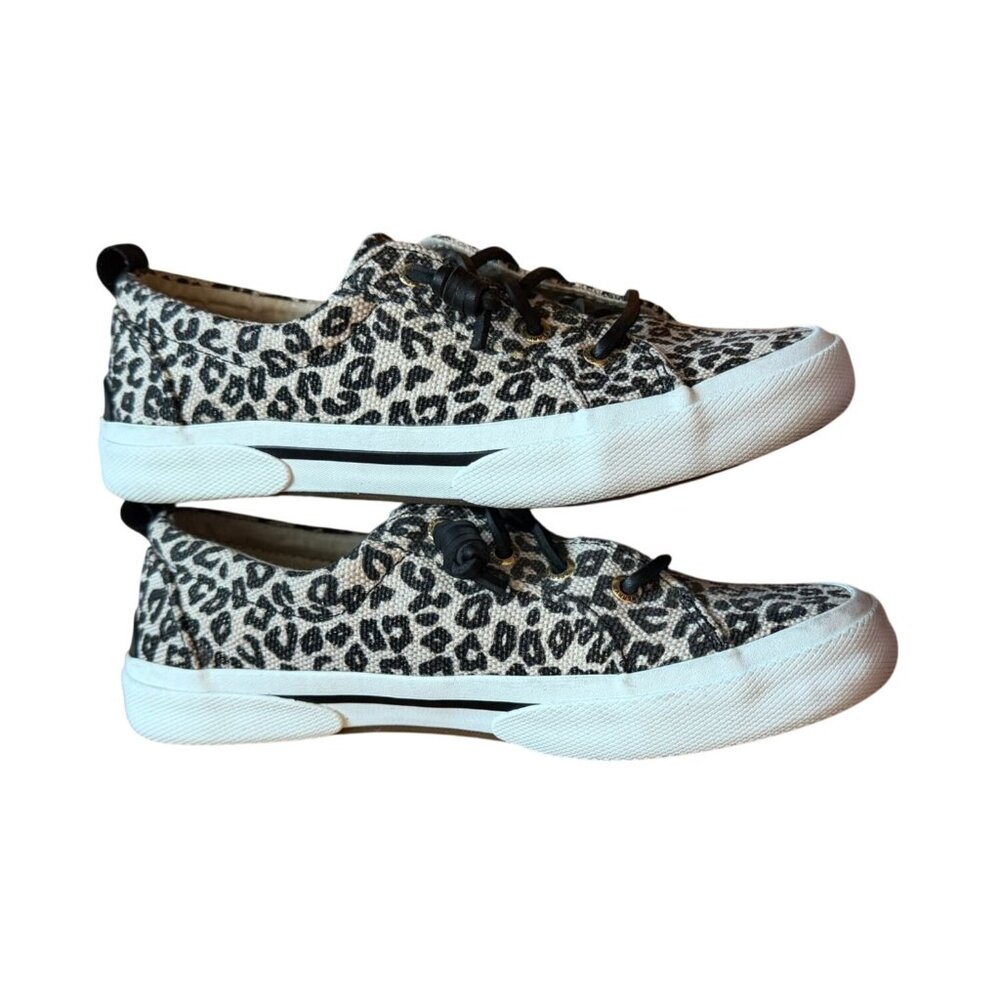 Sperry Pier Wave LTT Womens Canvas Sneakers-Leopard Print-7-GUC - Picture 5 of 7